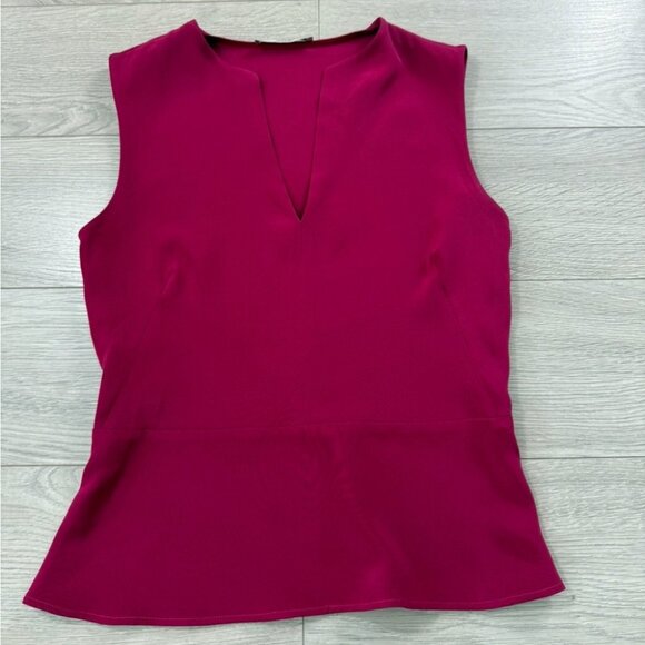 Etro Magenta 100% Silk V-neck Sleeveless Blouse Top - Picture 1 of 8